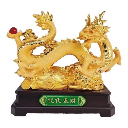 Statua drago dorato pollici - dorato, 16