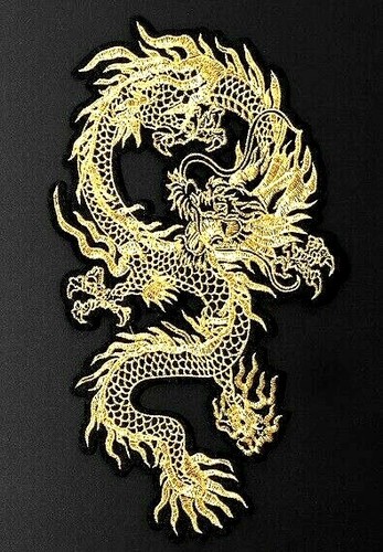 Golden dragon patch 29cm - golden,